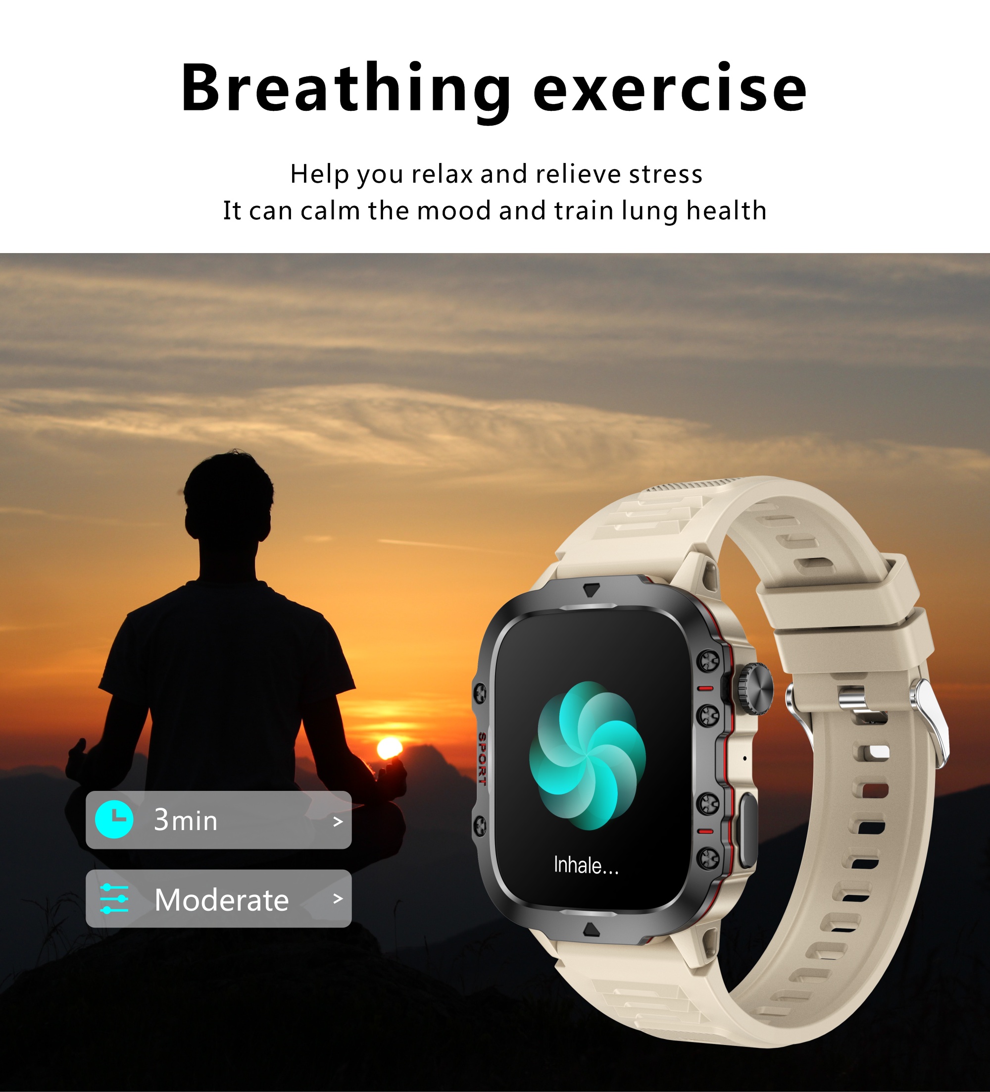 mens smart watch 1 96 inch large screen 420 mah large battery wireless calls voice assistant 100 sports modes weather sleep monitoring sedentary reminder remote photo smart watch details 9