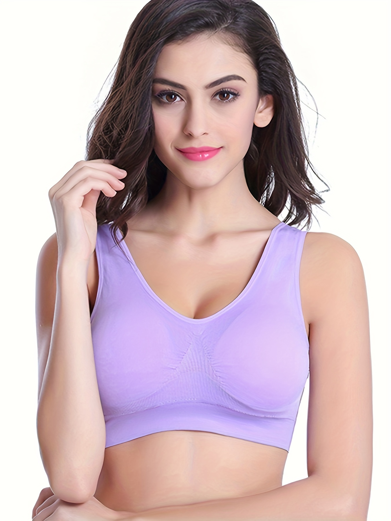 Breathable Solid Eyelet Mesh Hole Vest Sports Bras Without - Temu