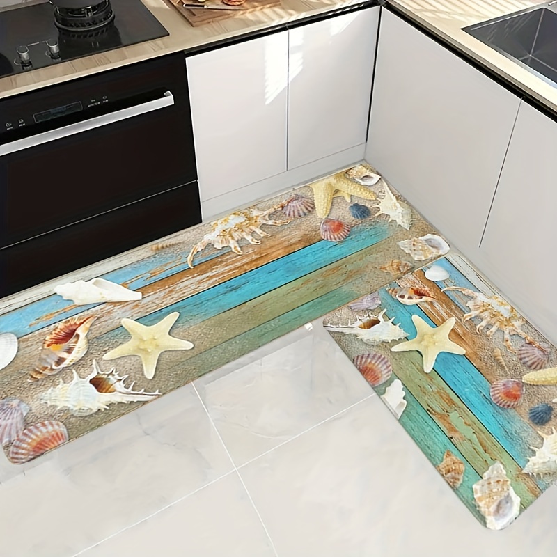 Starfish Print Floor Mat Suitable For Kitchen Living Room - Temu