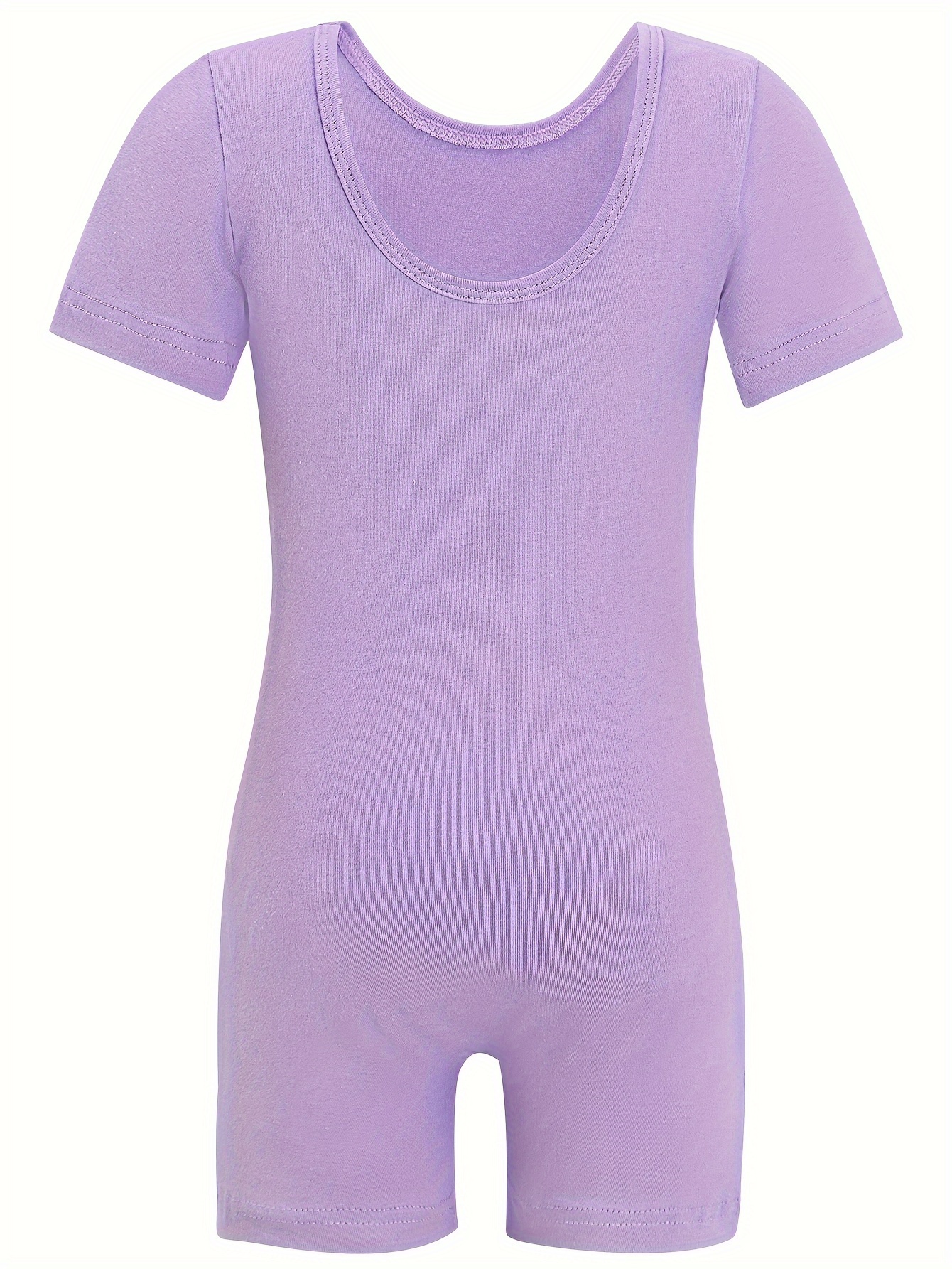 Kids Short Sleeve Gymnastics Romper Suit For Dance Performance