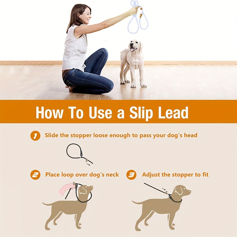 Dog Leash Slip Lead Snap Hook Rope Leash Strong Heavy Duty Temu Australia