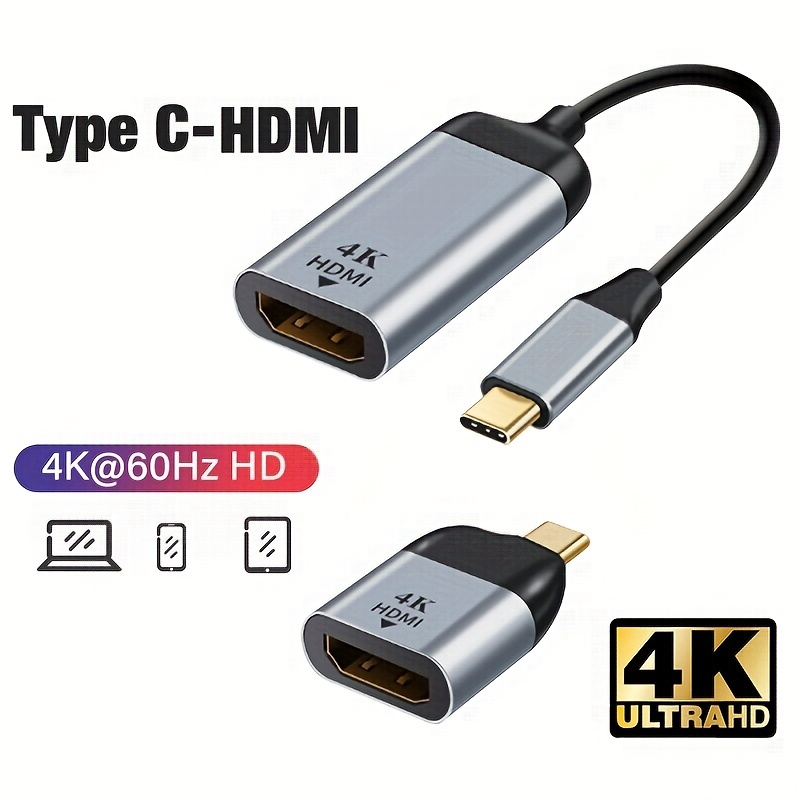 Adaptateur Usb Type C Vers Câble Hdmi Hdtv Femelle 4K Pour Mac Samsung  Série %