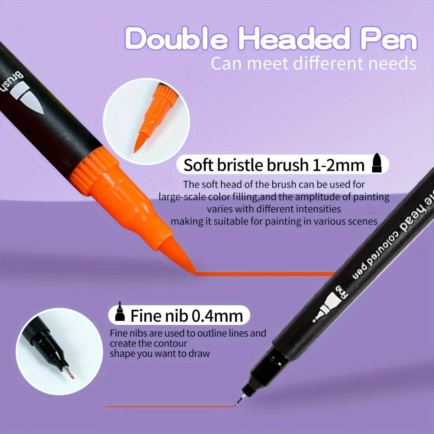 Double-headed Watercolor Pen, Kids Paintbrush 24/36 Colors Set, Soft-tip Marker  Pen Washable, Flexible Brush And Fine Line Pen Tip, Children's Student  Painting Tools - Temu Philippines