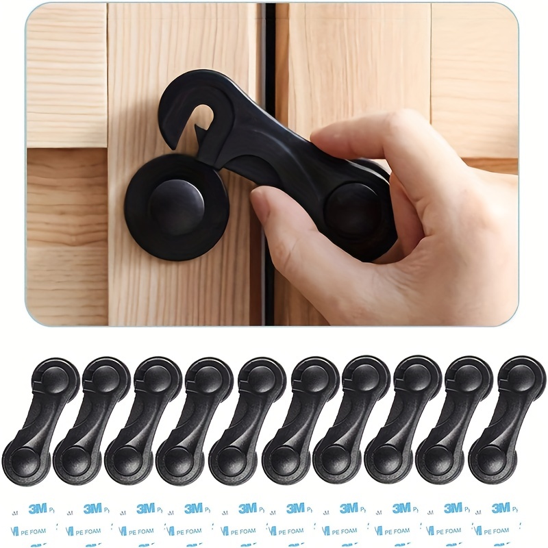 12 Pack Cabinet Locks Child Safety | Baby Safety Cabinet Locks NO Drilling  3M Adhesive Baby Proof Drawer Lock Child proofing cabinets latches for Kids