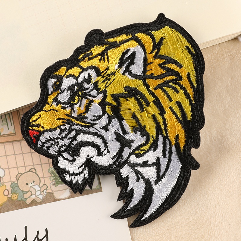 2pcs Tiger Pattern Embroidery Applique Animal Patches Heat Press Clothes  Appliques Iron-on Patches For Hats Jackets, Sew On Patches For Clothing Back