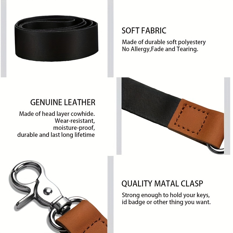 Wrist Lanyard Leather Polyester Wrist Strap For Men, Loss Proof Keychain  Lanyard For Men - Temu