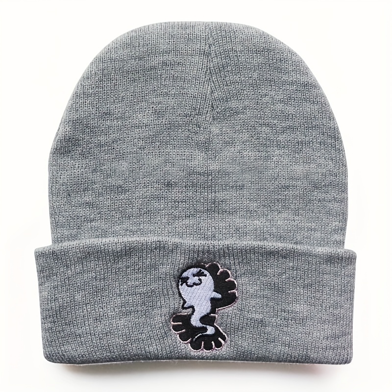 Y2K Cartoon Beanie Ghost Mermaid Embroidered Knitted Hat Unisex
