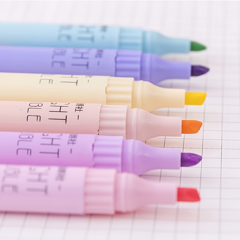 Pretty Marker Series Dual-Sided Markers and Highlighters set (6pcs