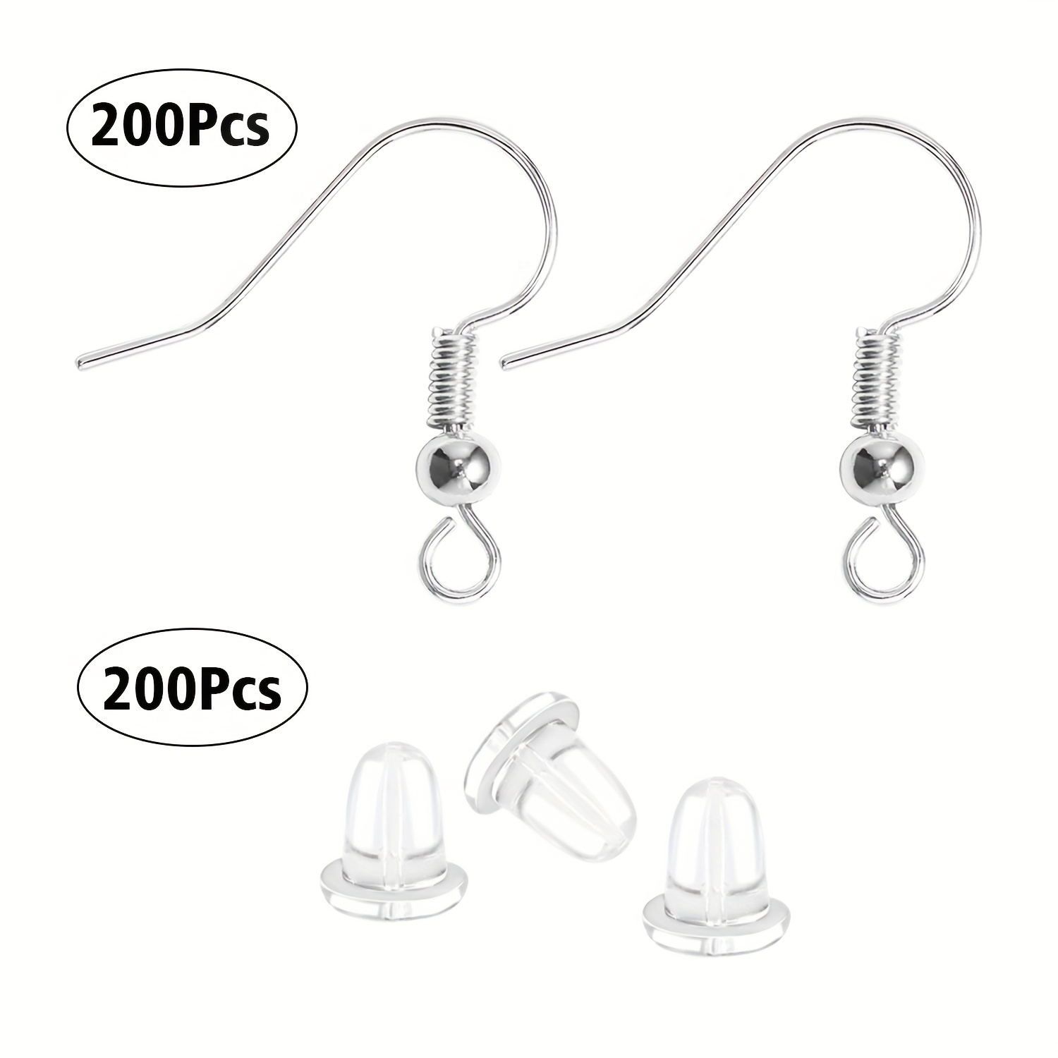 Hypoallergenic Earring Hooks, 600Pcs Earring Making Kit With Hypoallergenic  Earring Hooks, Jump Rings And Clear Rubber Earring Backs For DIY Jewelry M