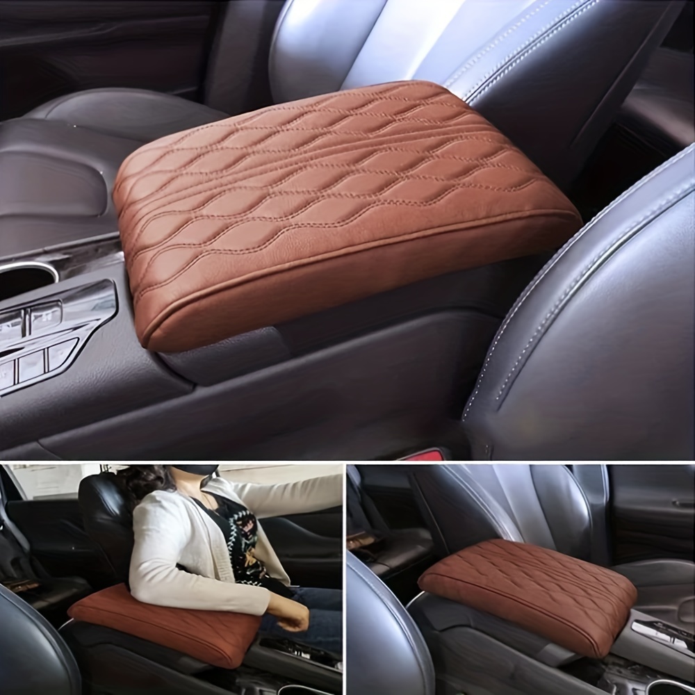 Car Leather Armrest Box Pad Memory Foam Armrest Mat For Volvo