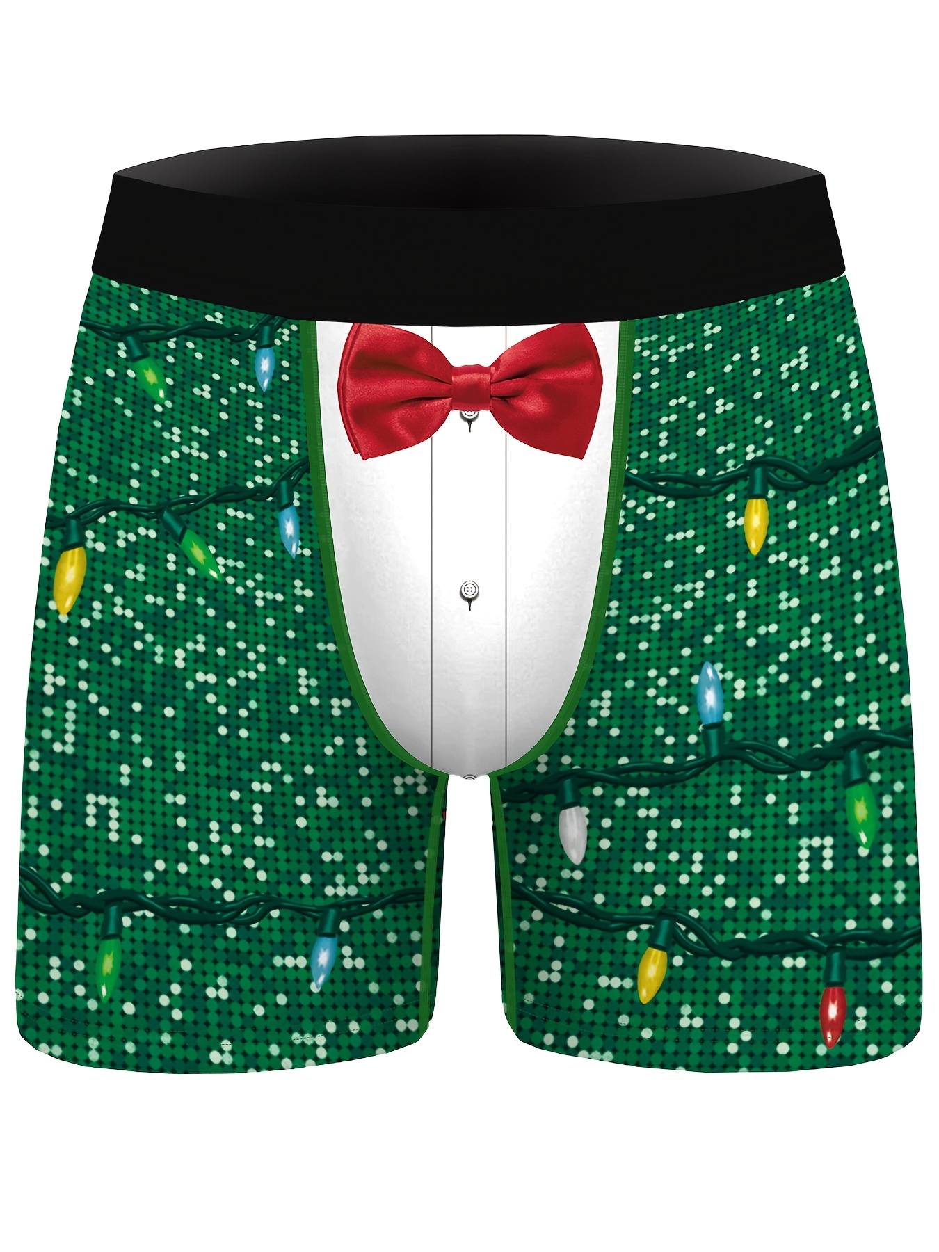 1pc Men's Cucumber With Christmas Hat Pattern Color Block