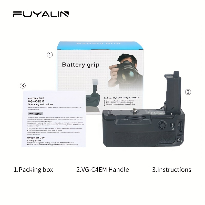 Battery Grip For A7r V A7riv A7iv A9ii Camera, Replacement For Vg