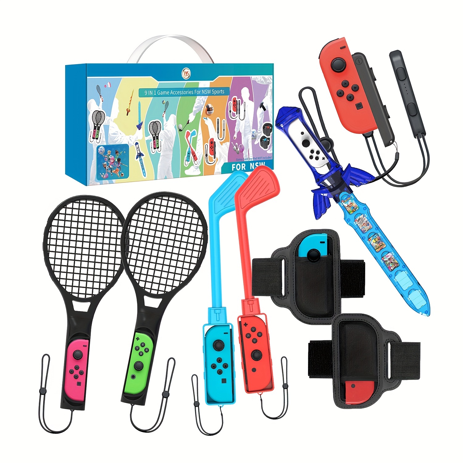 Switch Sports Accessories for Nintendo Switch Games , Family Party Pack  Game Accessories Set Kit for Kids Switch OLED Sports Games