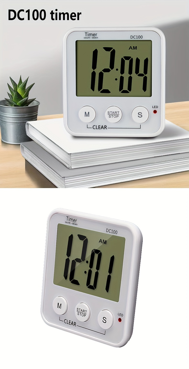 1pc Large Screen Multi-functional Kitchen Timer With Count Up/down,  Suitable For Household And Students, Electronic Reminder Clock