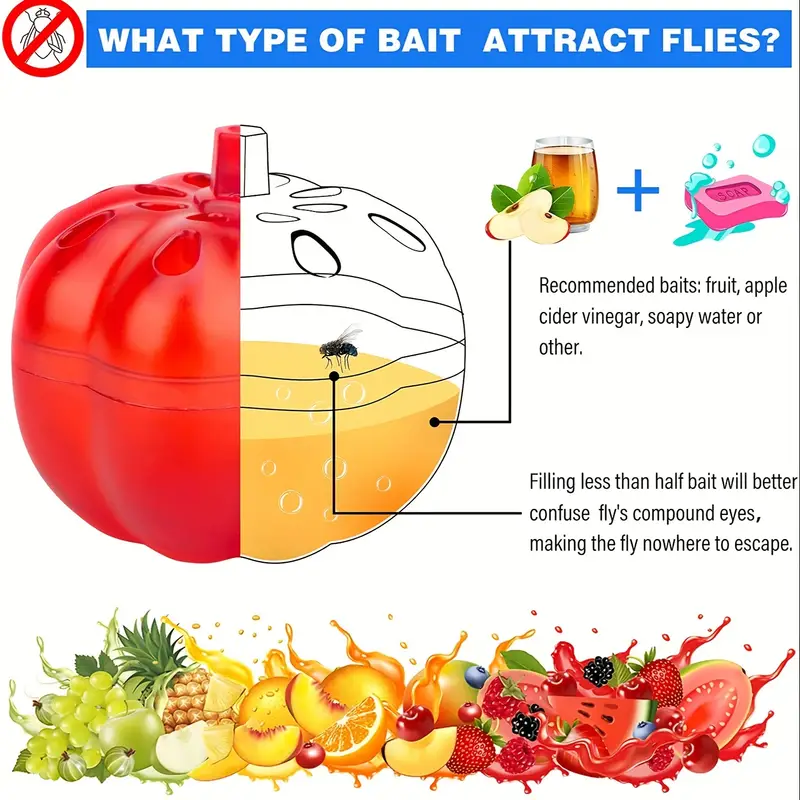 Indoor Fruit Fly Killer And Built-in Window Trap - Pumpkin Fruit Fly Flying  Insect Trap Without Fruit Fly Trap - Temu