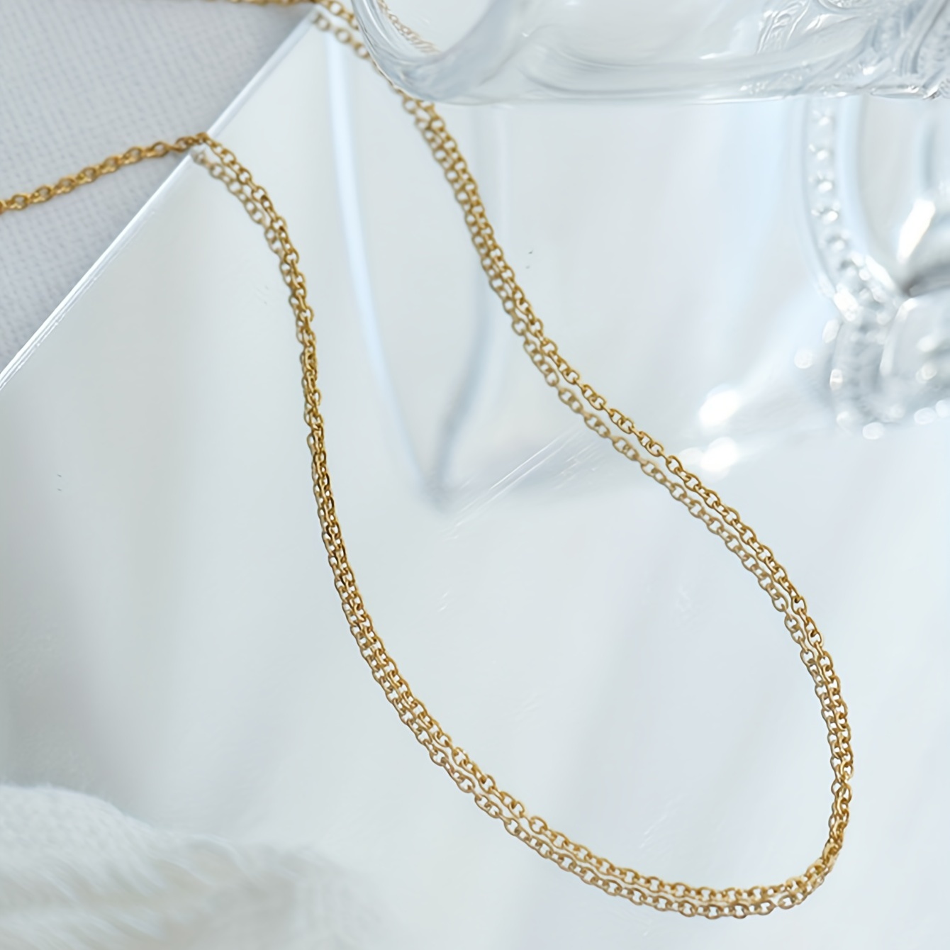 Gold Stainless Steel Rope Chain Necklace Lisa Angel Jewellery Collection Minimal Minimalist Gold