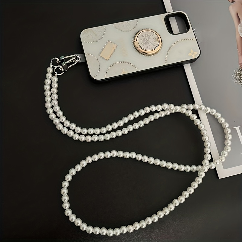 Cell Phone Lanyard Long Crossbody Chain Artificial Pearl Beads Lanyard  Detachable Necklace Phone Strap - Temu United Arab Emirates