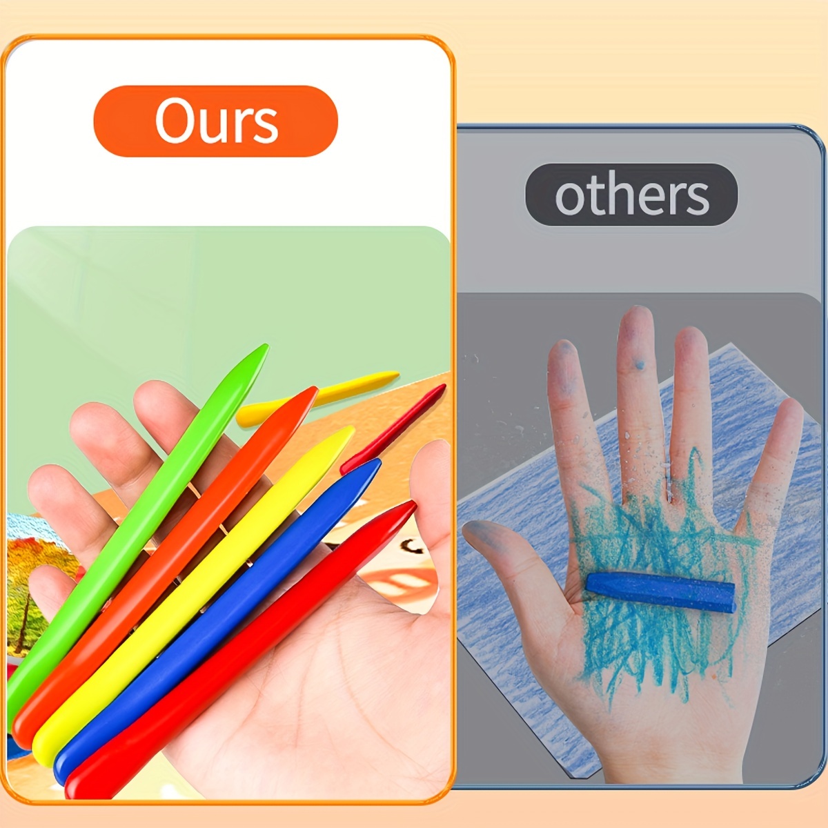 12Pcs Non-toxic Children's Safety Color Crayon Baby 3D Finger Art