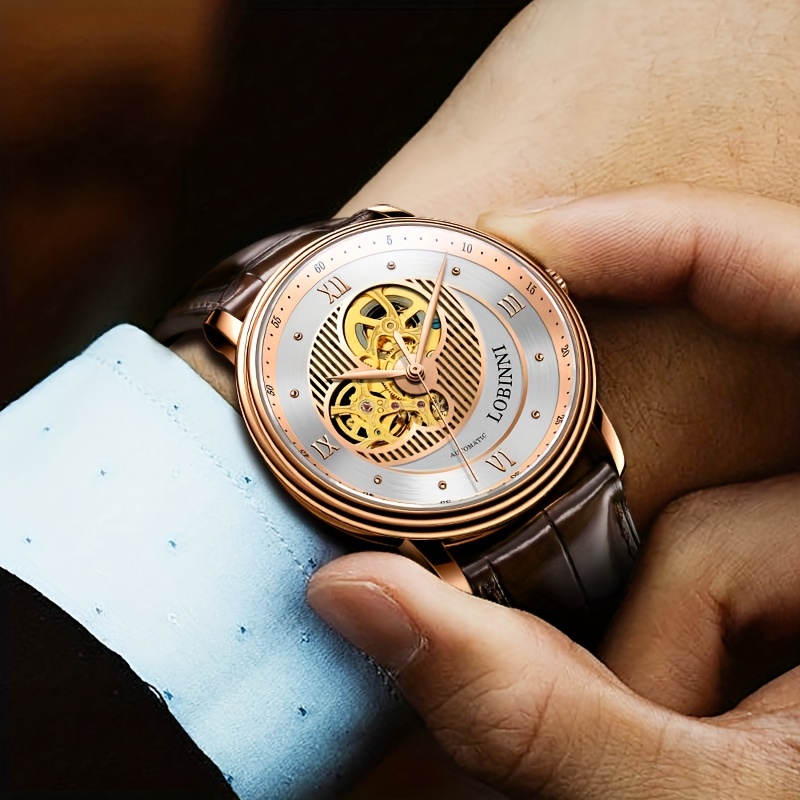 Lobinni Men's Watch Fully Automatic Mechanical Watch Large Dial