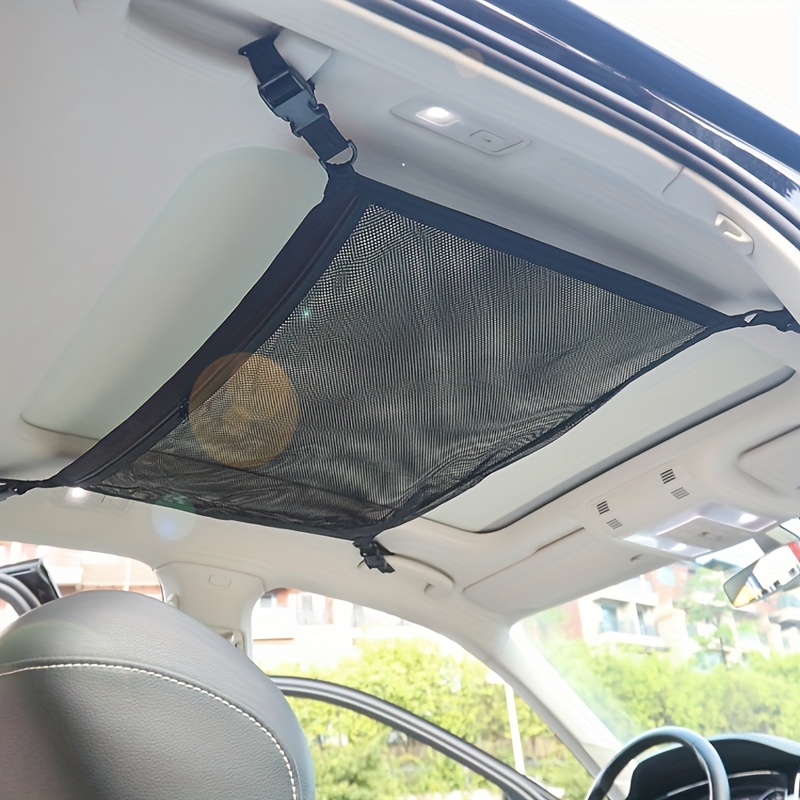 BDFHYK Car Ceiling Cargo Net, Double-Layer Mesh Car Roof Storage