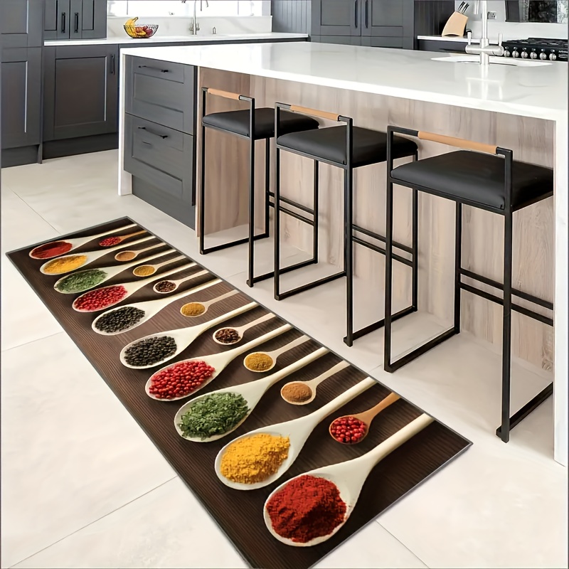 Boho Anti Fatigue Kitchen Rugs - Absorbent Non Slip Stain Resistant