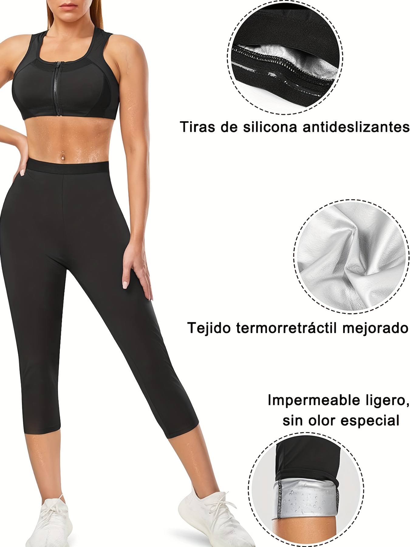 Pantalones cortos de Sauna para mujer, Capri para hacer ejercicio, termo,  moldeador de cuerpo, trajes de Sauna - AliExpress