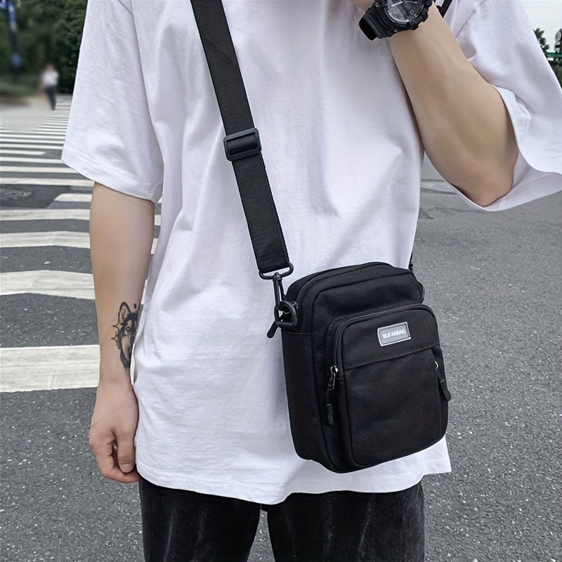 Crossbody Bag For Men, Canvas Shoulder Bag For Phone For Passport, Small  Side Bags For Men