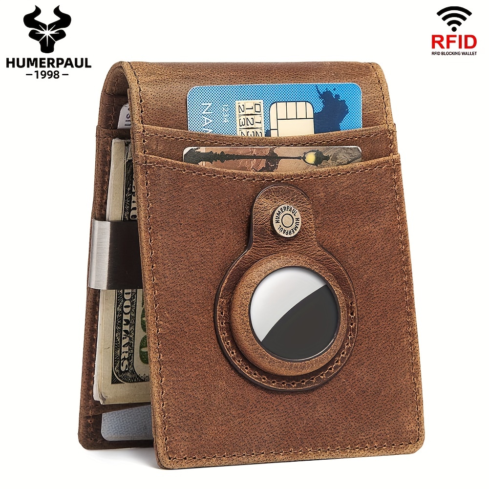 Men's Ultra-thin Wallet, Rfid Anti-theft Brush Thin Short Credit Card Money  Clip Men's Front Pocket Minimalist Wallet - Temu