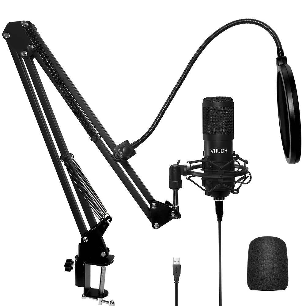 Kit de microphone à condensateur avec filtre USB de jeu à double couche  Support de bras réglable Micro de streaming de jeu 