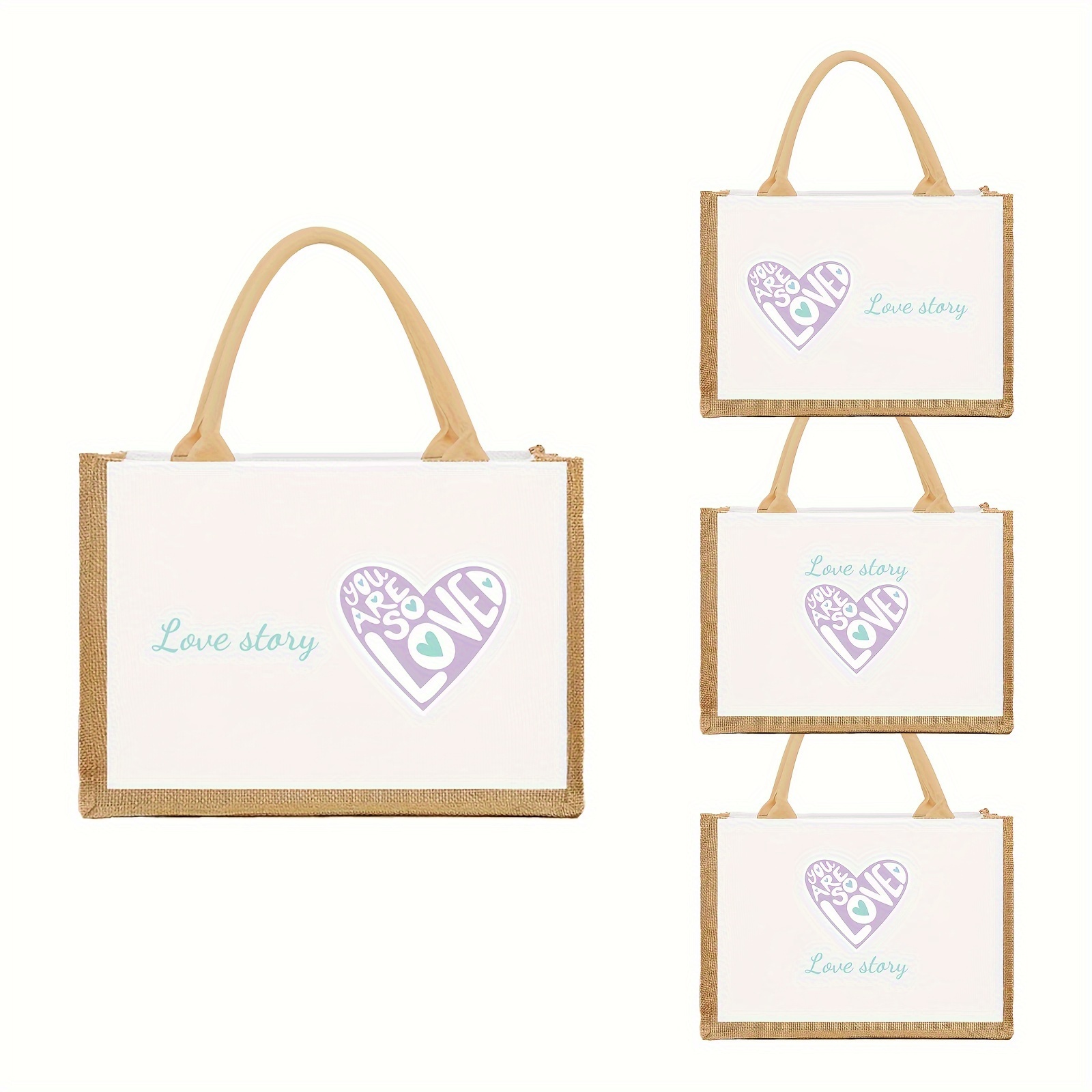 Heartbeat Petals Purple Large Tote Shoulder Bag