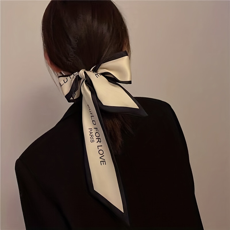 Silk Scarf Headband Thin Long Scarf Vintage Hair Scarf