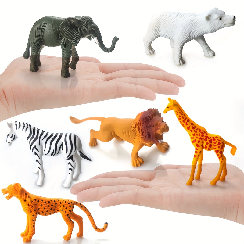 4pcs Réaliste Modèle de Tigre Blanc Figurines D'animaux Sauvages Mini Jungle