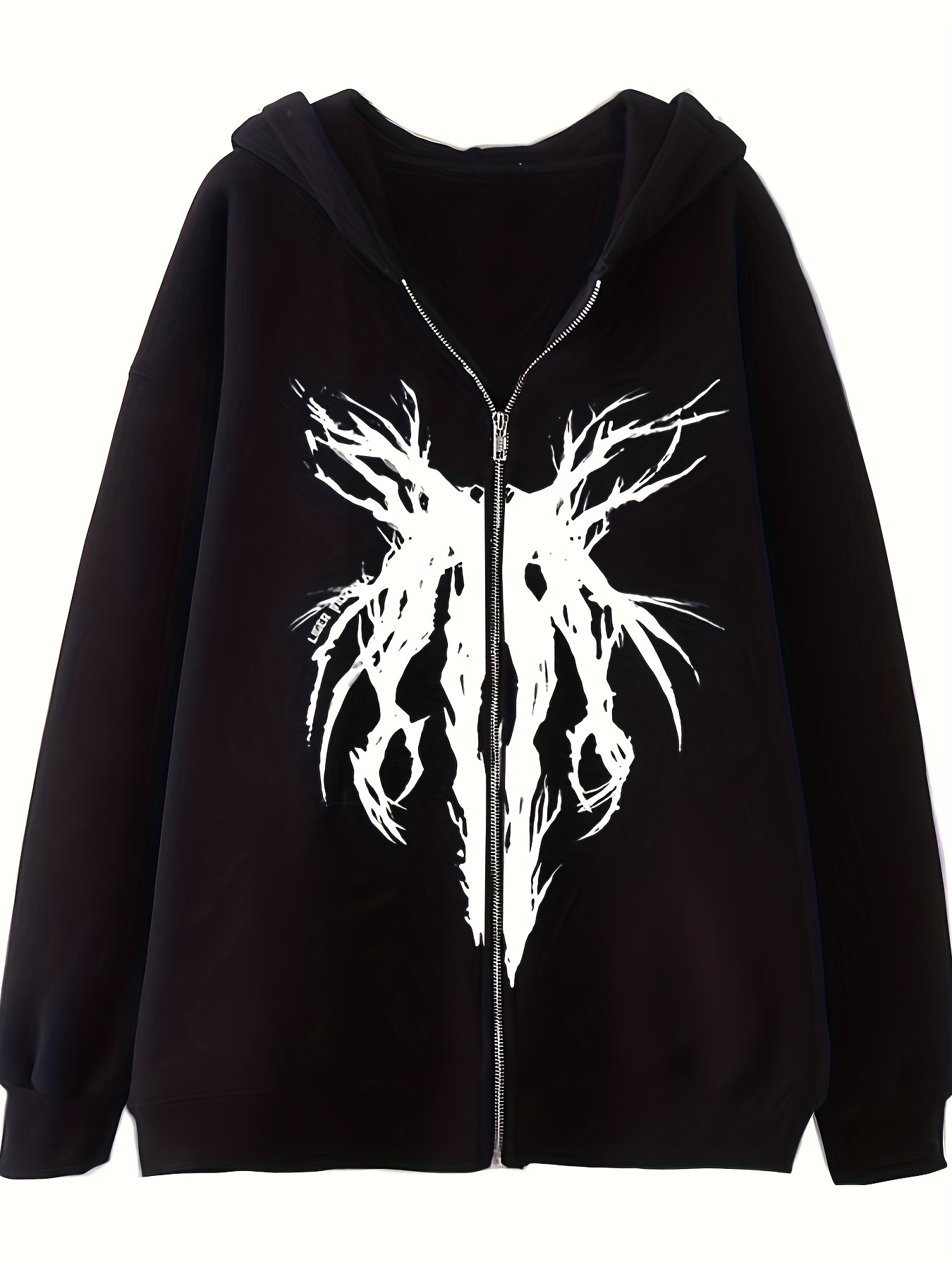  Sudadera negra con capucha y cremallera para mujer, diseño  gótico de otoño, con bolsillo, Negro-828*18 : Ropa, Zapatos y Joyería