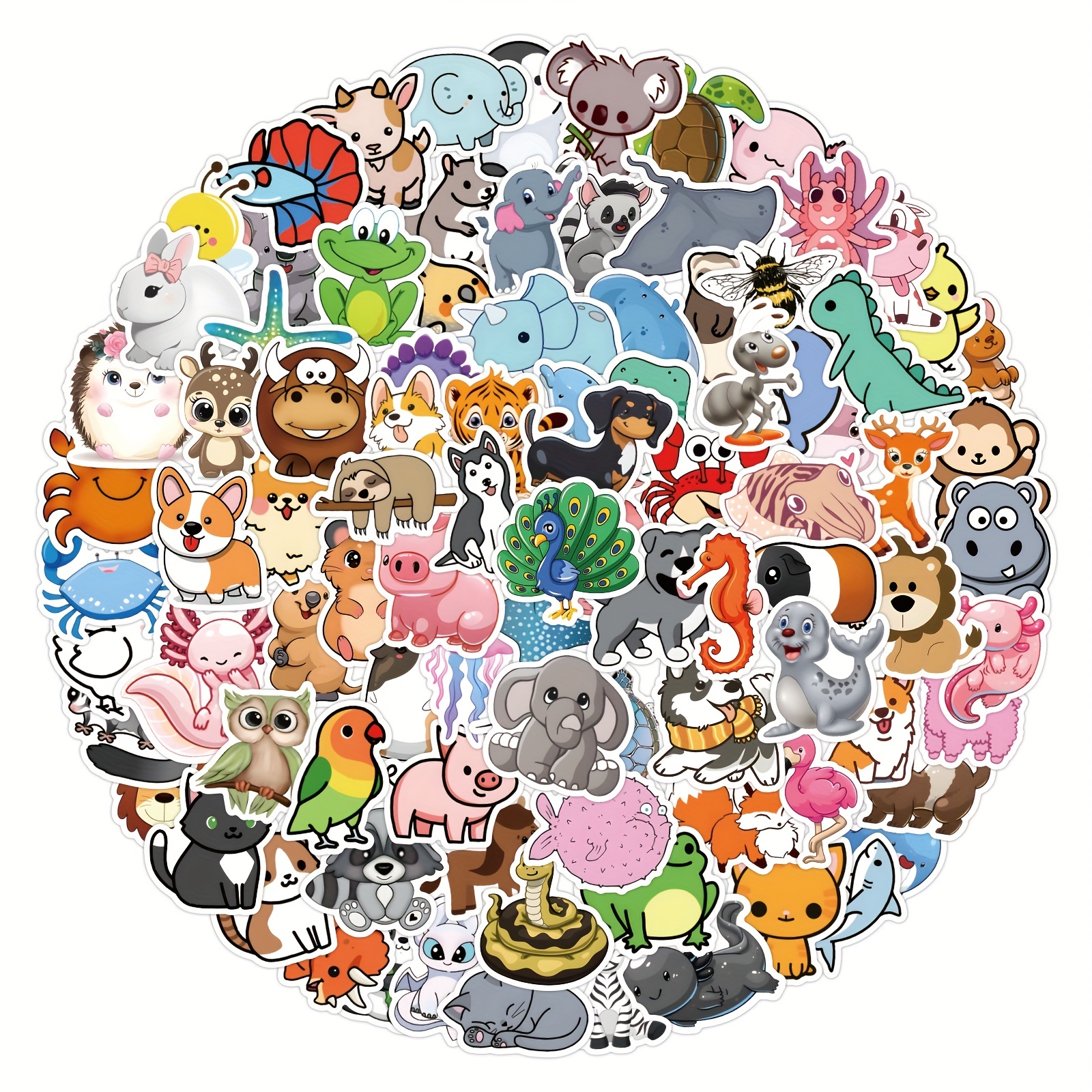 Cute Animal Stickers Vinyl Stickers Colorful Waterproof - Temu