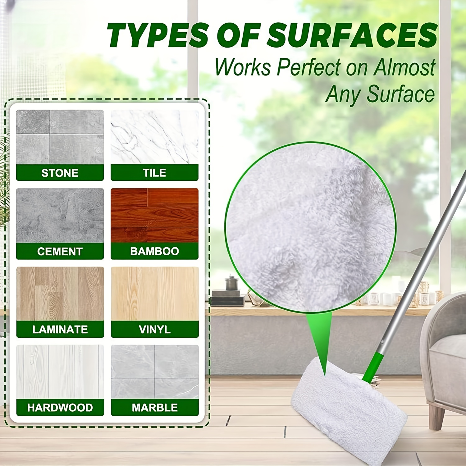 Microfiber Cleaning Mop Replacement Pad Flat Floor Mop Cloth - Temu