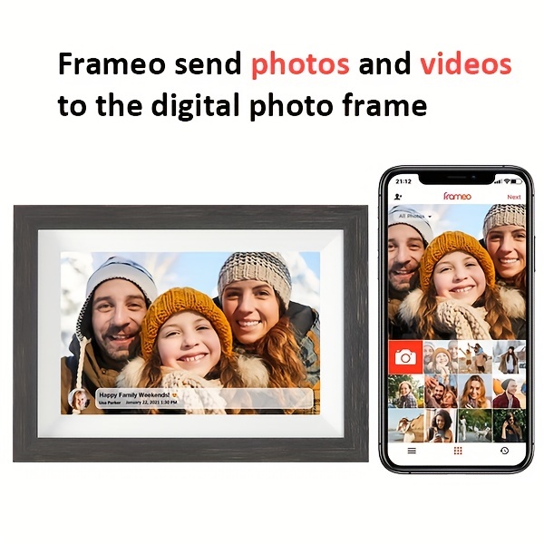 KUNEM Portaretratos Digital WiFi - 10.1 Pulgadas Pantalla Táctil IPS HD  Marco de Fotos Digital, Smart Marco Digital 32 GB Almacenamiento, Compartir  Fotos o Videos a través de la aplicación Frameo. 