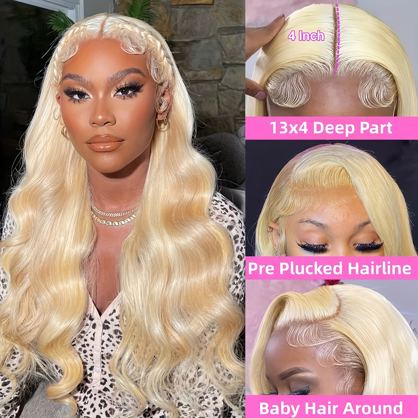 613 Lace Front Wig Human Hair 28inch 13x6 Transparent Body Wave Blonde Lace  Front Wigs Human Hair 180% Density Guleless Wigs Human Hair Pre Plucked HD