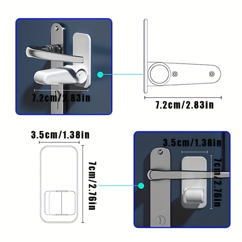Child Safety Door Handle Locks Protect Baby Door Handle Locks Pet Room Door  Handle Locks Easy to Install and Use 3M VHB Adhesive