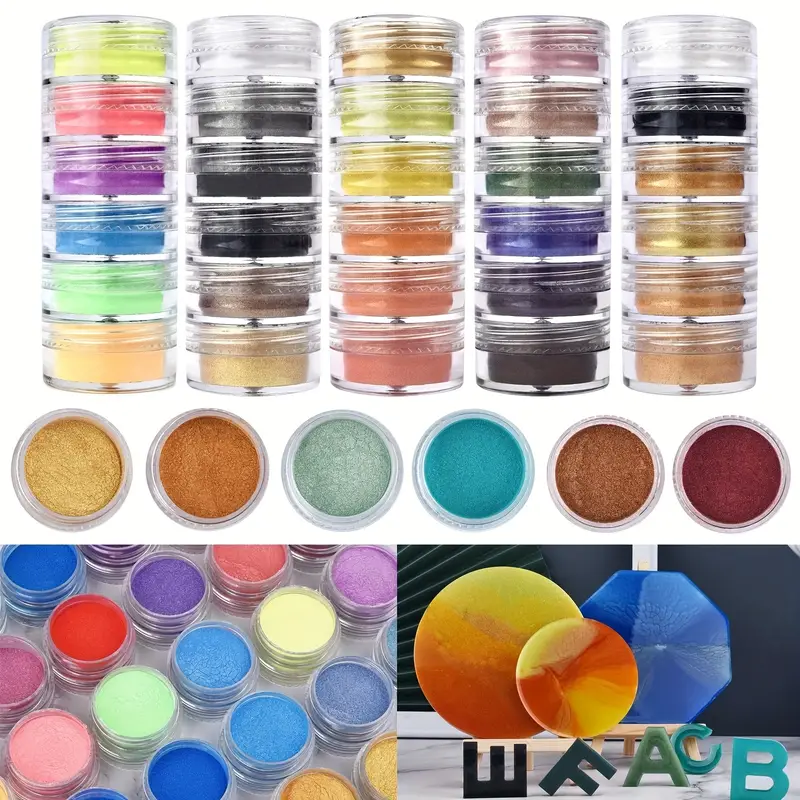 6 Bottbles Set 10 Colors Cosmetic Grade Pearlescent Natural - Temu