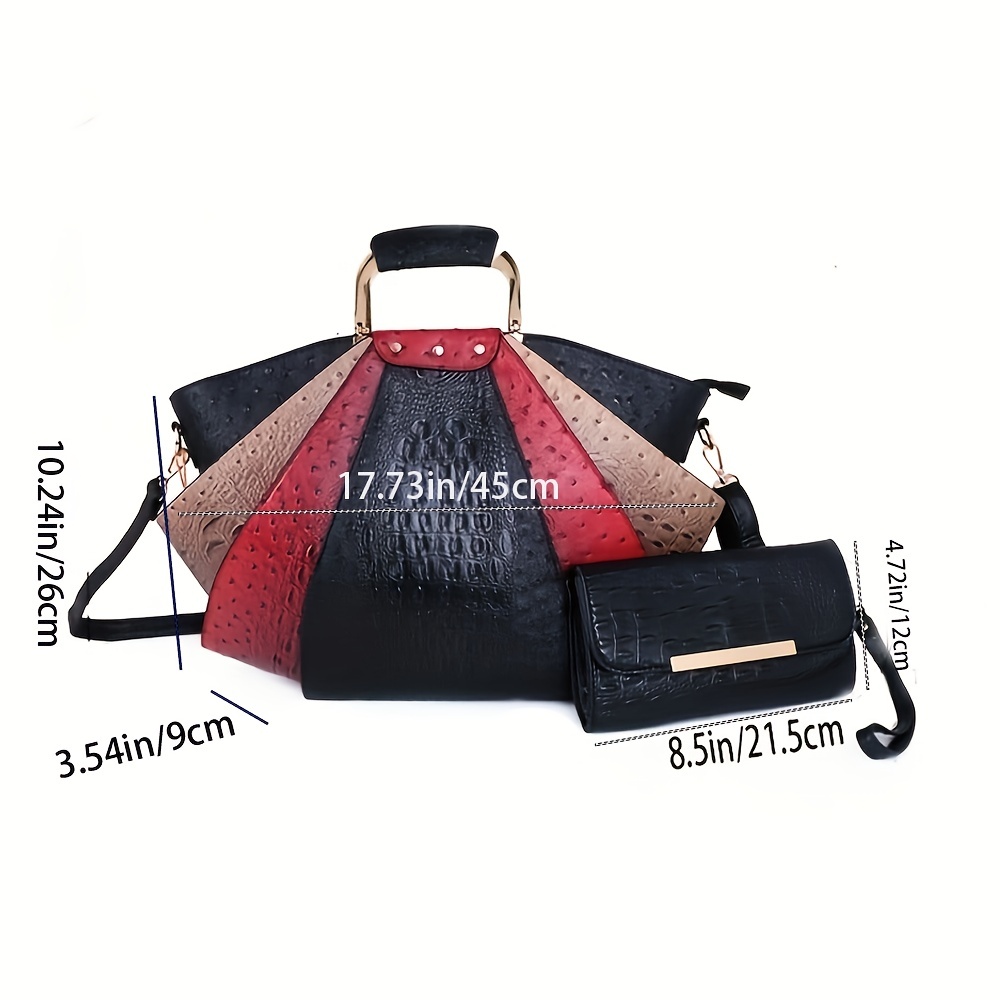 The Italian Croc  Chic Clutch Leather Handbag 