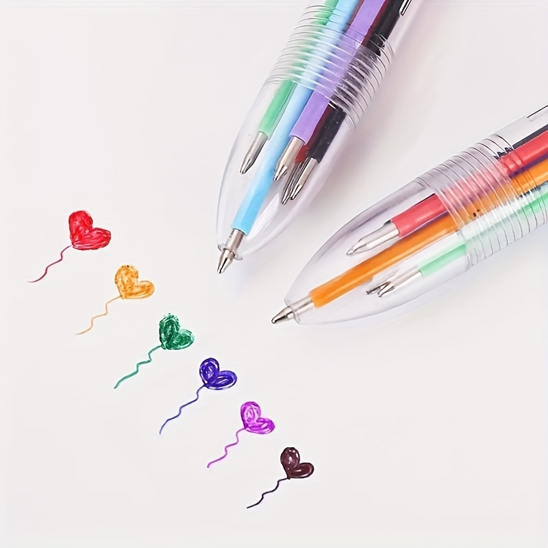 1 Multicolor Ballpoint Pen Length Width 6 Colors Retractable - Temu