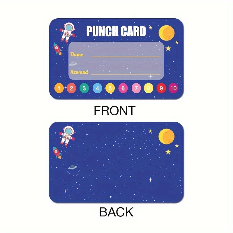 100Pcs Punch Cards With Hole Puncher My Reward Cards for Classroom