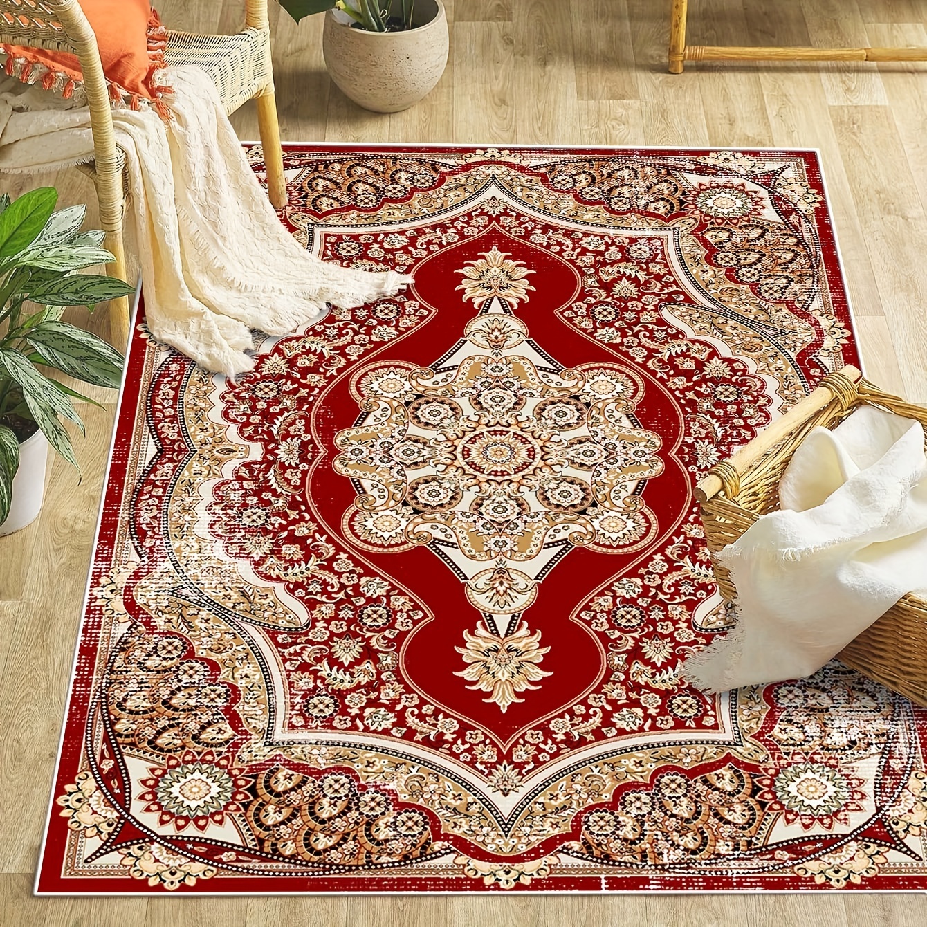 Vintage Outdoor Indoor Area Rug, Anti-slip Boho Persian 2'x 6'/ 5.25'x6'  Outdoor Rugs For Patio Carpet, Soft Foldable Low-pile Carpet For Living  Room Bedroom, Runner Rug Fot Hallway Entryway, Machine Washable, Easy