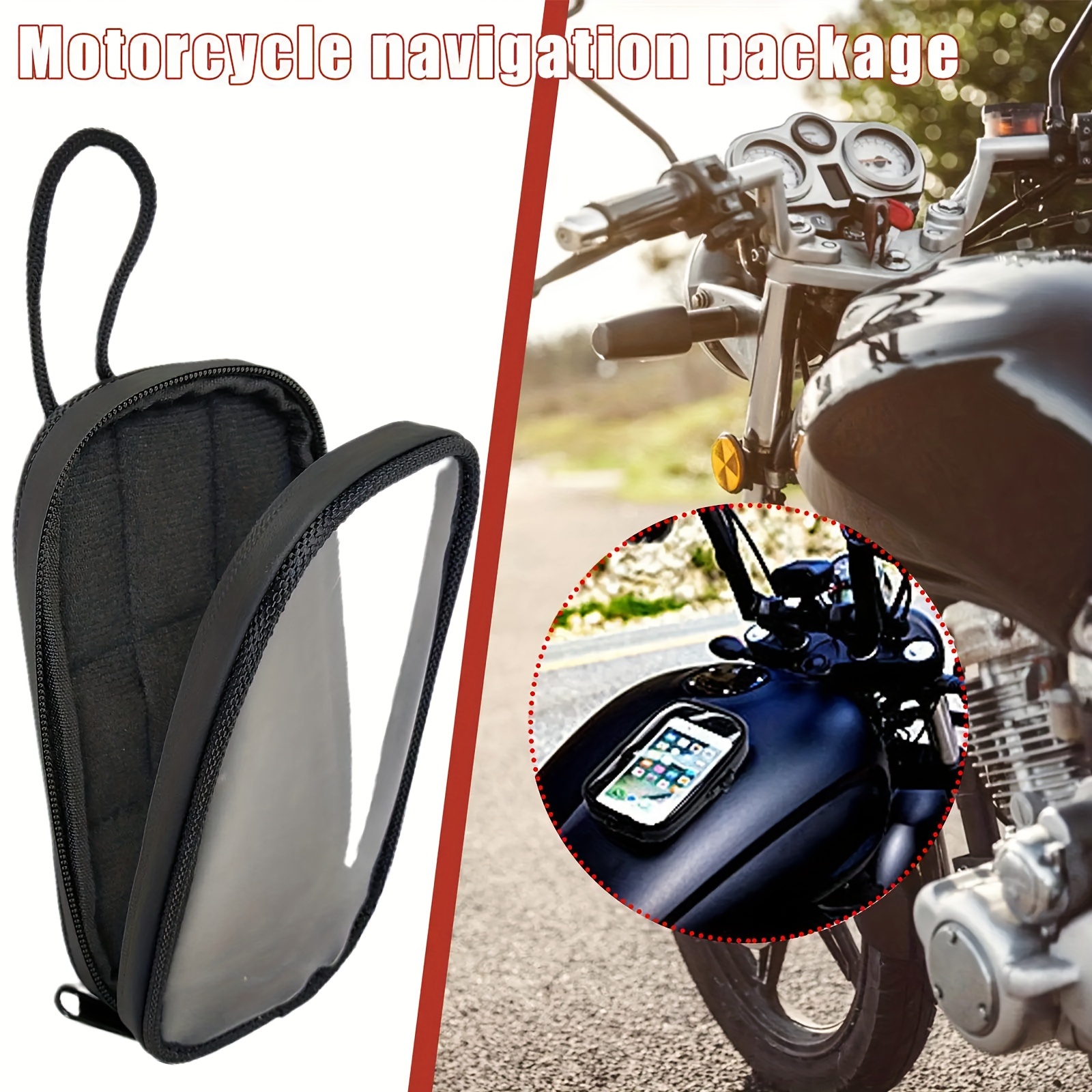 Universal Motorcycle Faux Leather Tank Bag Detachable Fuel - Temu