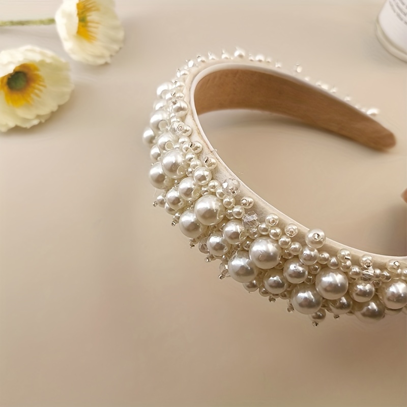 Faux Pearl Crystal Headband Hair Accessory Party Dress Up