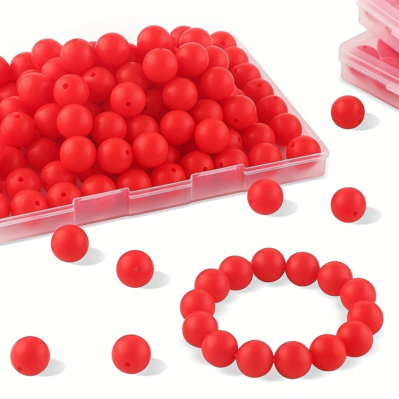 105pcs Silicone Beads, 15mm Silicone Beads Bulk Round Silicone Beads for  Keychain Making Kit Rubber Silicone Beads Silicone Focal Beads Loose Beads