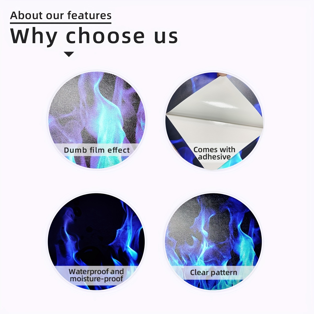 Blue Flame Pattern Self-Adhesive PVC Skin for Ocstexus Quest 2 Headsets - Durable, Scratch-Resistant, Easy to Remove, Compatible with Precise Touch Controls, Gaming Accessories|Flame Pattern Skin|Durable PVC Material