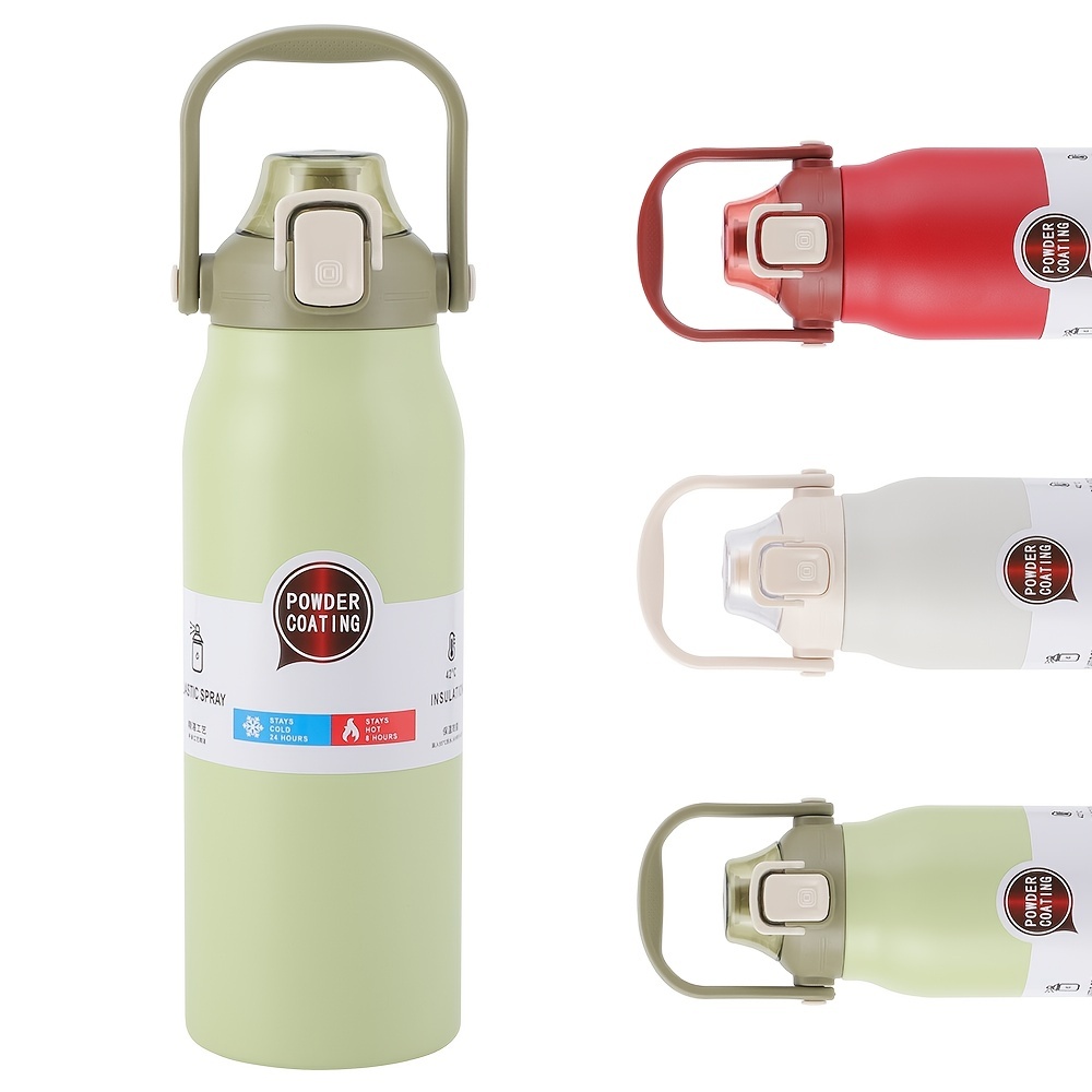 Watersy Water Bottle With Straw Handle And Bounce Lid Vacuum - Temu