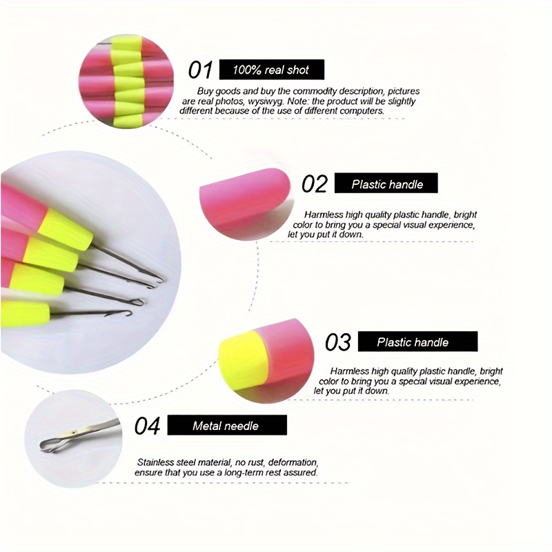 Plastic Handle Crochet Hooks For Braiding Micro Braid Hair