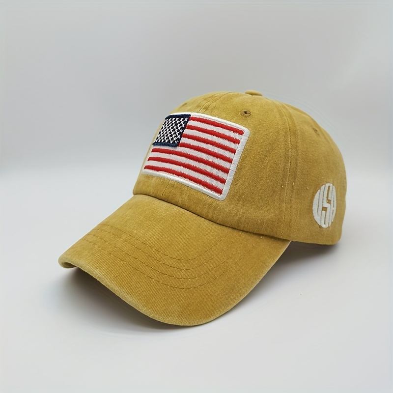 Sunshade Adjustable Baseball Cap with American Flag Embroidered